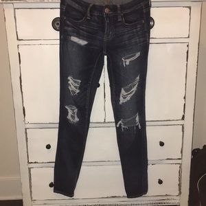 America Eagle dark wash ripped jeans